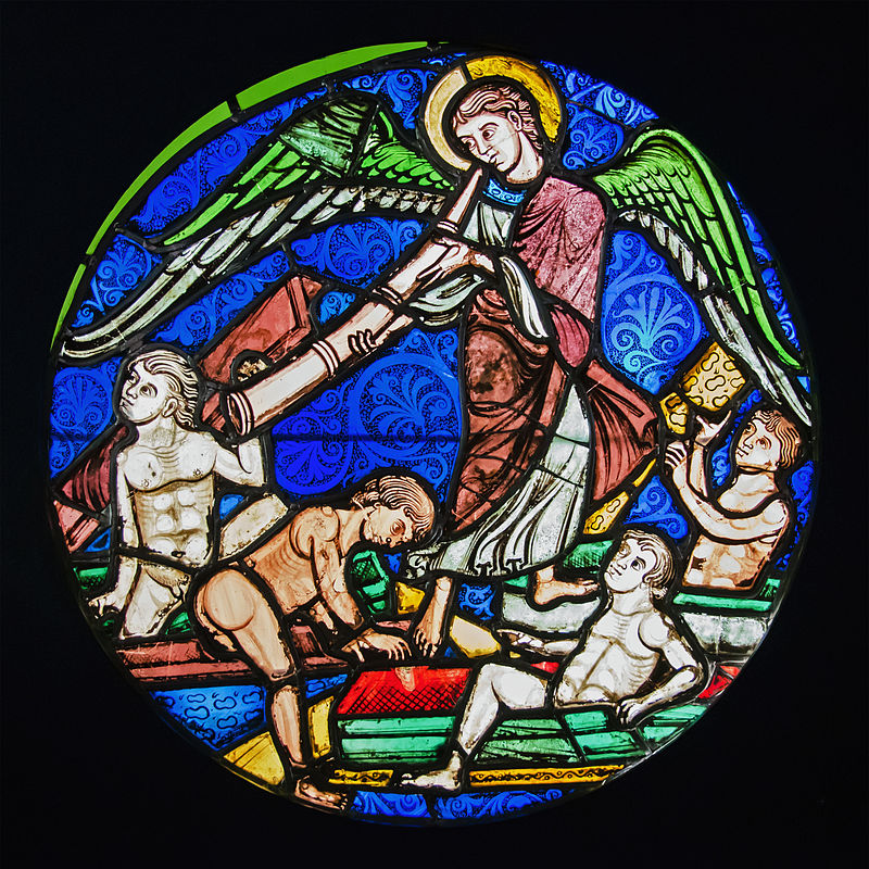 Résurrection des morts, vitrail provenant de la Sainte-Chapelle de Paris, 